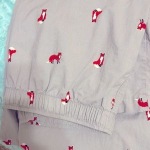 Cotton Pajama Pants - Fox print